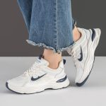 کفش و کتانی زنانه مدل نایک NIKE رنگ سفید سرمه ای کد M190 - Image 2