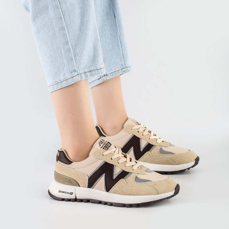 42.jpg کفش و کتانی زنانه و دخترانه مدل نیوبالانس NEWBALANCE رنگ کرم مشکی کد M673 - Image 1