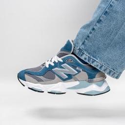 کفش و کتونی زنانه و مردانه چرم طبیعی مدل نیوبالانس 9060 NEW BALANCE رنگ طوسی آبی کد 8937