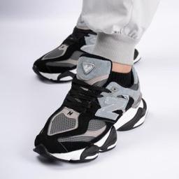 کفش و کتانی مردانه و زنانه چرم طبیعی مدل نیوبالانس 9060 NEW BALANCE رنگ مشکی طوسی کد 7930
