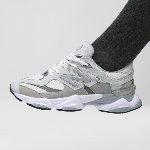 کفش و کتانی مردانه و زنانه چرم طبیعی مدل نیوبالانس NEWBALANCE 9060 رنگ طوسی کد 8892