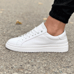 کفش ونس مردانه سایز 40 الی 44 رویه چرم و زیره pu رنگ سفید کد 7351 - Image 2