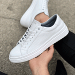 کفش ونس مردانه سایز 40 الی 44 رویه چرم و زیره pu رنگ سفید کد 7351 - Image 4