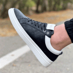 کفش ونس مردانه سایز 40 الی 44 رویه چرم و زیره pu رنگ مشکی کد 7365 - Image 2