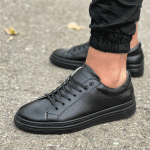 کفش ونس مردانه سایز 40 الی 44 رویه چرم و زیره pu رنگ مشکی کد 7352 - Image 3