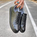 کفش ونس مردانه مدل جک جونز رنگ مشکی دور دوخت و رویه چرم کد 4293