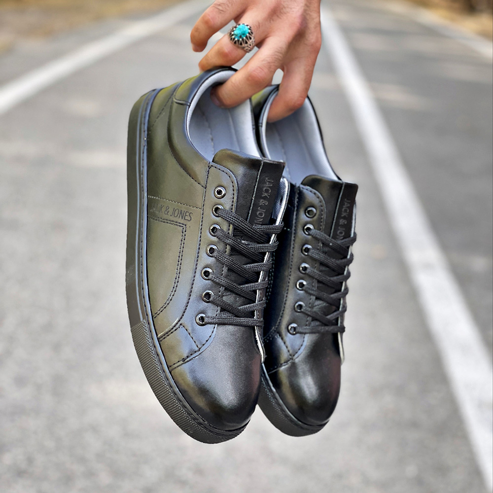 31-1.jpg کفش ونس مردانه مدل جک جونز رنگ مشکی دور دوخت و رویه چرم کد 4293 - Image 1