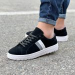 کفش ونس مردانه اشبالت رنگ مشکی دور دوخت و رویه چرم کد 9135