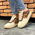 کفش کتانی اسپرت مردانه رنگ کرم مدل نایک NIKE AIR FORCE کد 71191 - Image 4