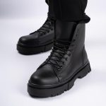 بوت مردانه مدل برشکا BERESHKA زیپدار چرم رنگ مشکی کد 205 - Image 2