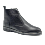 نیم بوت چرم مردانه رنگ مشکی مدل چلسی زیپ دار  کد 204