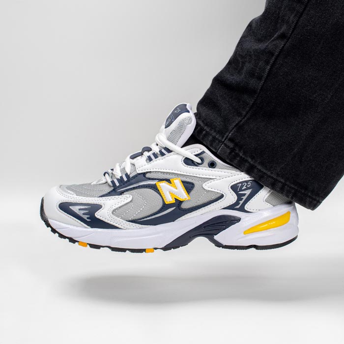 کتونی اسپرت مردانه و زنانه مدل نیوبالانس725  NEW BALANCE رنگ سفید زرد کد 9995