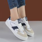 کفش اسپرت و راحتی زنانه و دخترانه رنگ سفید سرمه ای کد M144