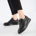 کفش و کتانی زنانه و دخترانه بندی کشی رنگ مشکی کد M313 - Image 2