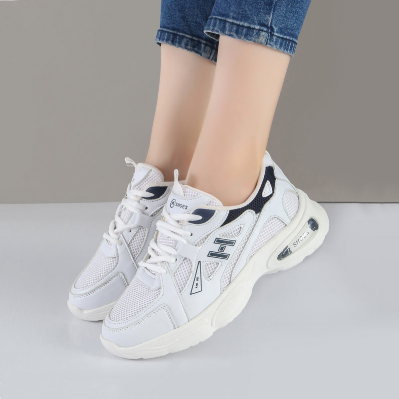 کفش و کتانی زنانه مدل فشیون FASHION رنگ سفید سرمه ای کد M316