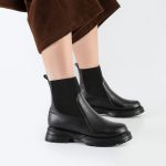 بوت و نیم بوت زنانه و دخترانه مدل کشی رنگ مشکی کد A500