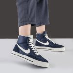 کفش و کتانی زنانه مدل نایک نیم ساق رنگ سرمه ای سفید مدل نایک NIKE کد M566 - Image 2