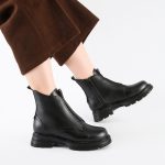 بوت و نیم بوت زنانه و دخترانه مدل بغل زیپ رنگ مشکی کد A504