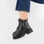 بوت و نیم بوت زنانه و دخترانه مدل بندی برشکا BERESHKA رنگ مشکی کد A505 - Image 2