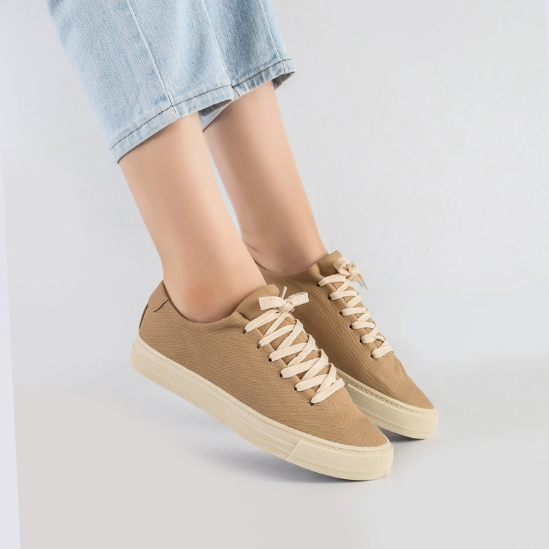 14-3.jpg کفش و کتانی زنانه و دخترانه مدل ونس راحتی روزمره رنگ کرم کد F113 - Image 1