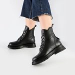 بوت و نیم بوت زنانه و دخترانه مدل بندی رنگ مشکی کد A506