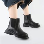 بوت و نیم بوت زنانه و دخترانه مدل بغل کش زیپی رنگ مشکی کد M585