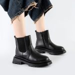 بوت و نیم بوت زنانه و دخترانه مدل بغل کش زیپی رنگ مشکی کد M585 - Image 2