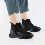 بوت و نیم بوت زنانه و دخترانه مدل دو بر زیپ رنگ مشکی کد A561 - Image 2