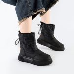 بوت و نیم بوت زنانه و دخترانه مدل حوله ای بندی رنگ مشکی کد M586 - Image 2