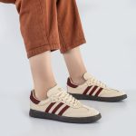 کفش و کتانی زنانه و دخترانه مدل آدیداس سامبا ADIDAS_SAMBA رنگ کرم زرشکی کد F103
