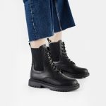 بوت و نیم بوت زنانه و دخترانه مدل بغل کش بندی رنگ مشکی کد M595 - Image 2