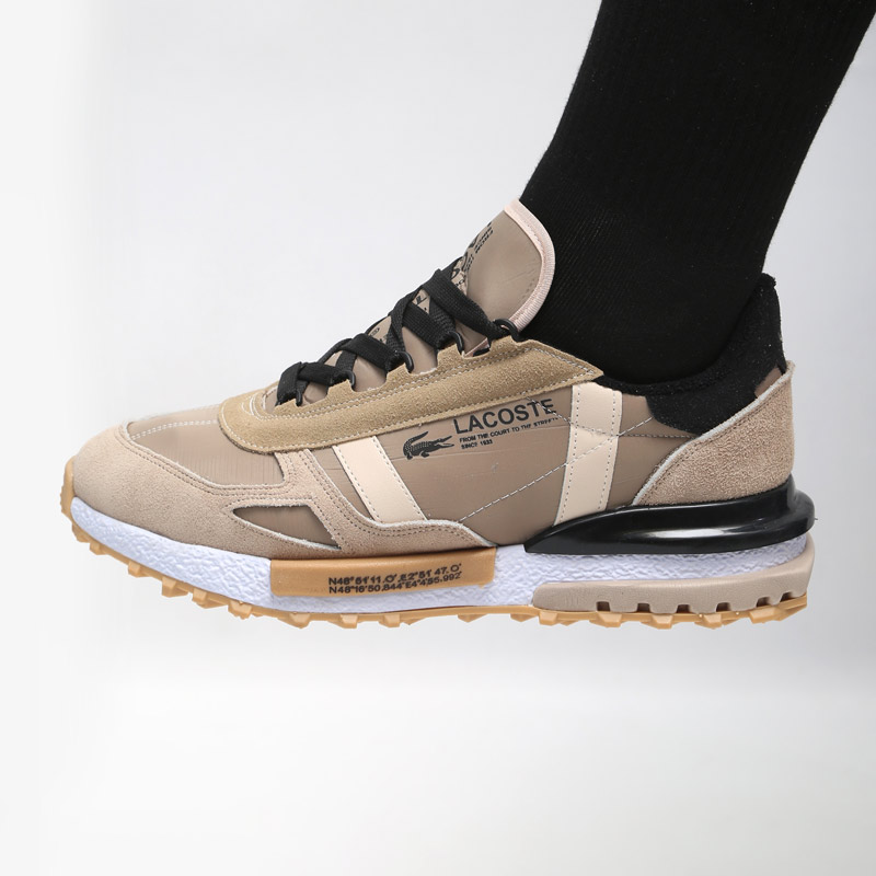 62 کفش و کتانی مردانه چرم طبیعی مدل لاگوست LACOSTE رنگ کرم کد 43329 - Image 1