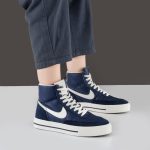 کفش و کتانی زنانه مدل نایک نیم ساق رنگ سرمه ای سفید مدل نایک NIKE کد M566