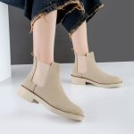 بوت و نیم بوت زنانه و دخترانه مدل چلسی دو بر کش رنگ خاکی کد M605 - Image 2