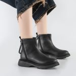 بوت و نیم بوت زنانه و دخترانه مدل دو بر زیپ رنگ مشکی کد M610 - Image 2