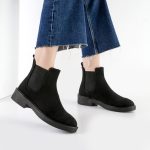 بوت و نیم بوت زنانه و دخترانه مدل چلسی دو بر کش رنگ مشکی کد M606 - Image 2