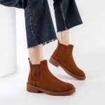 بوت و نیم بوت زنانه و دخترانه مدل چلسی دو بر کش رنگ آجری کد M607 - Image 2