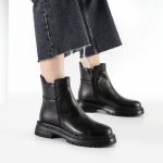 بوت و نیم بوت زنانه و دخترانه مدل بغل زیپ رنگ مشکی کد M611