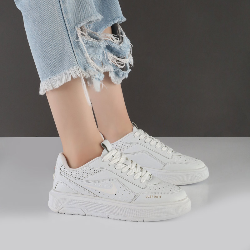 18-1.jpg کفش و کتانی مردانه و زنانه مدل نایک NIKE JUST DO IT رنگ سفید کد 65311 - Image 1