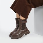 بوت و نیم بوت زنانه و دخترانه مدل بغل زیپ رنگ قهوه ای کد M759 - Image 2