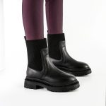 بوت و نیم بوت زنانه و دخترانه مدل دو بر کش رنگ مشکی کد M625 - Image 2