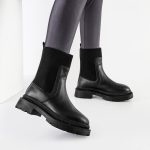 بوت و نیم بوت زنانه و دخترانه مدل دو بر کش رنگ مشکی کد M625