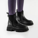 بوت و نیم بوت زنانه و دخترانه مدل دو بر کش رنگ مشکی کد M627