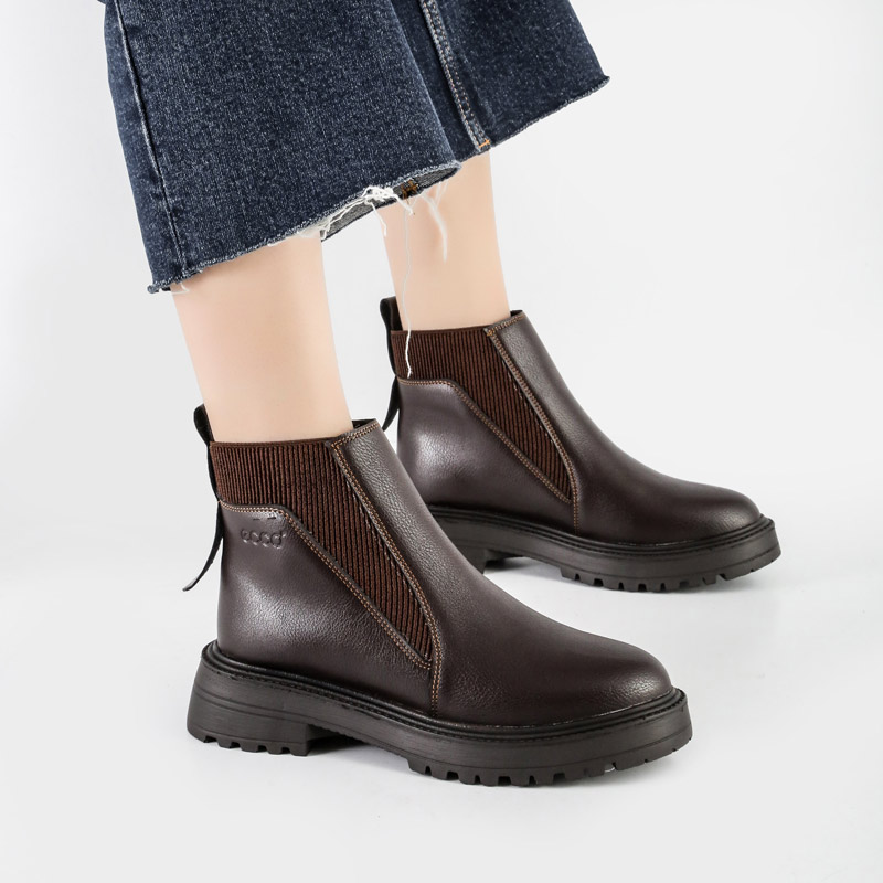 3-2.jpg بوت و نیم بوت زنانه و دخترانه مدل اکو ecco کشی رنگ قهوه ای کد M667 - Image 1