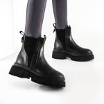 بوت و نیم بوت زنانه و دخترانه مدل دو بر کش رنگ مشکی کد M627 - Image 2