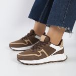 کفش و کتانی اسپرت زنانه و دخترانه رنگ قهوه ای کد M816 - Image 2