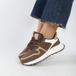 کفش و کتانی اسپرت زنانه و دخترانه رنگ قهوه ای کد M816