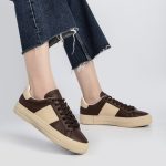 کفش اسپرت و راحتی زنانه و دخترانه رنگ قهوه ای کرم کد M796 - Image 2