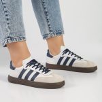 کفش و کتانی زنانه و دخترانه مدل آدیداس ADIDAS رنگ سفید سرمه ای کد M802 - Image 2