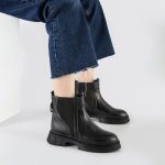 بوت و نیم بوت زنانه و دخترانه مدل دو بر کش رنگ مشکی کد M667 - Image 2